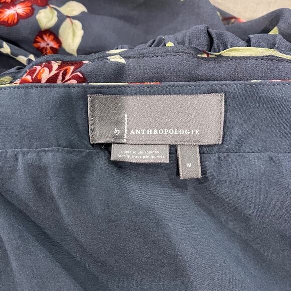 Anthropologie Gray Evelin Floral Tiered Maxi Dress Medium Sheer Long Sleeve - Picture 5 of 7